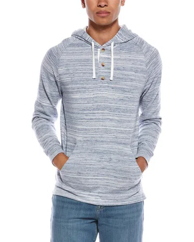 Vince Marled Henley Hoodie In Blue