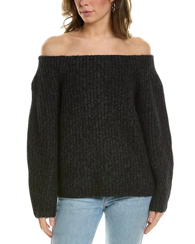 Vince Marled Off-the-shoulder Alpaca & Wool-blend Sweater In Grey