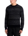 Vince Marled Stripe Crewneck Sweater In Black