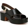 Vince Marlene Calfskin Crisscross Slingback Sandals In Black