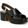 Vince Marlene Calfskin Crisscross Slingback Sandals In Black