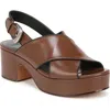 Vince Marlene Calfskin Crisscross Slingback Sandals In Elmwood