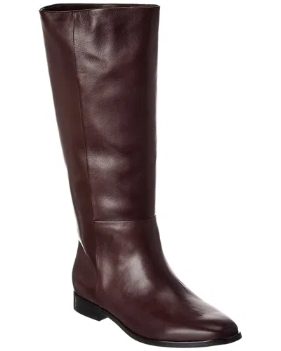 Vince Martell Wide Calf Leather Boot In Burgundy