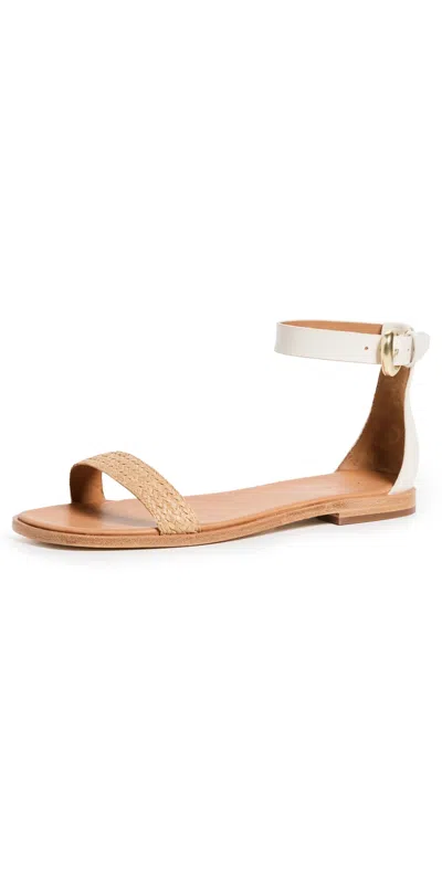 Vince Martina Raffia Sandals Milk