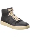 Vince Masonhightop Mens Leather Lace Up High-top Sneakers In Black