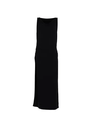Vince Matte Cowl-neck Sleeveless Midi Dress In Black