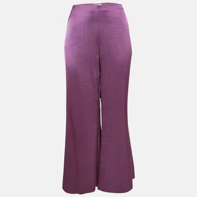 Vince Mauve Pink Satin Flared Trousers In Purple