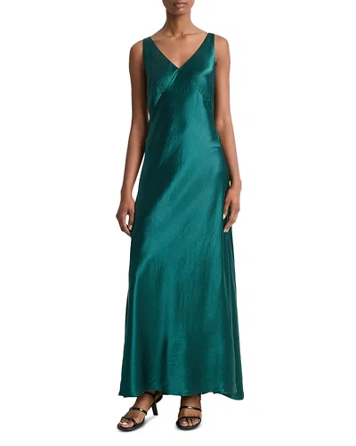 Vince Maxi Slip Dress In Jade Lake