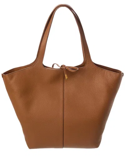 Vince Meadow Leather Tote In Brown