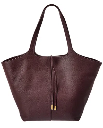 Vince Meadow Leather Tote In Burgundy