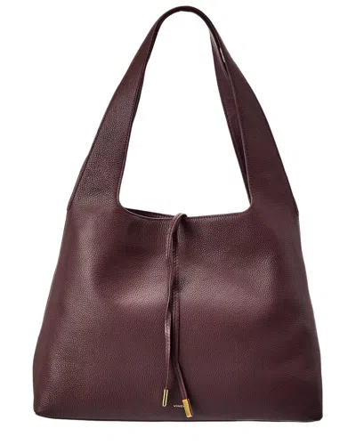 Vince Meadow Leather Tote In Burgundy