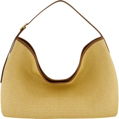 Vince Medium Vivian Raffia Hobo Bag In Brown