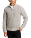Vince Mega Marl Full Zip Sweater In Heather Stone