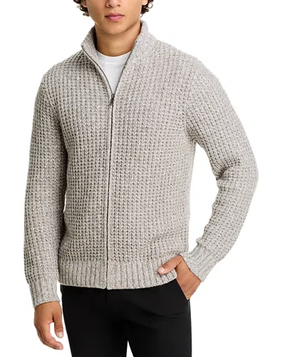 Vince Mega Marl Full Zip Jumper In H Stone