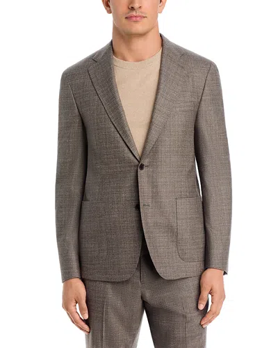 Vince Melange Brushed Regular Fit Suit Jacket In Brown