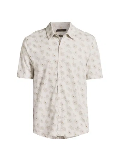 VINCE MEN'S ABSTRACT DAISIES COTTON BUTTON-FRONT SHIRT