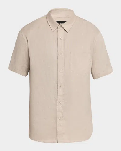 Vince Short-sleeved Button-down Shirt In Neutral