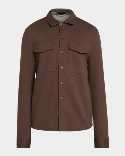 Vince Men & Apos;s Solid 4-pocket Shirt Jacket In Brown