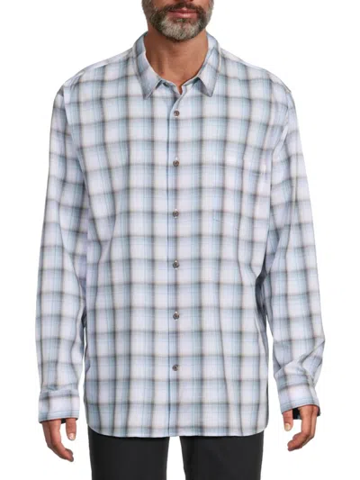 Vince Men's Atwater Plaid Cotton Shirt In White