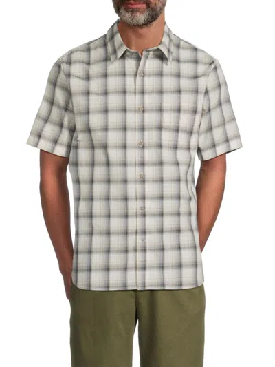 Vince Men's Atwater Plaid Cotton Shirt In Green