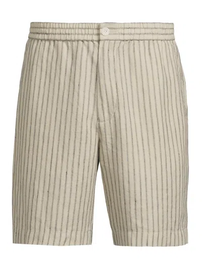 Vince Men's Ballstone Striped Hemp Shorts In Neutral
