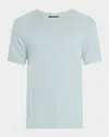 Vince Birdseye Jacquard Short Sleeve Tee In Blue