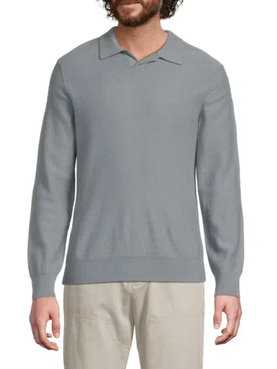Vince Men's Boiled Cashmere Johnny Collar Sweater In Gray