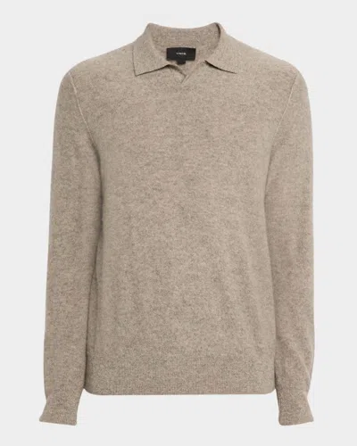 Vince Cashmere Polo Sweater In Brown