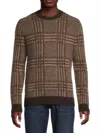Vince Brushed Plaid Sweater In Multi