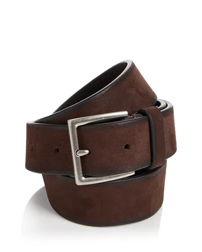 Vince Men's Burnished Leather Belt In Brown