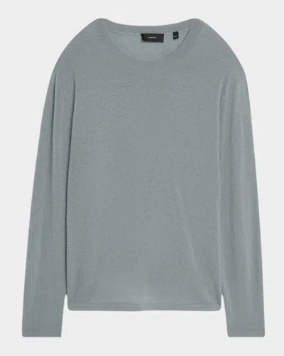 Vince Men's Cashmere And Mulberry Silk Long-sleeve T-shirt In Gray
