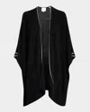 Vince Tipped Cashmere Wrap In 001blk