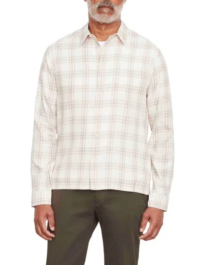 Vince Men's Castello Plaid Shirt In Heather Dove