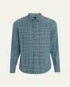Vince Plaid Classic Fit Linen Blend Button-up Shirt