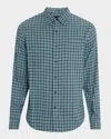 Vince Plaid Classic Fit Linen Blend Button-up Shirt