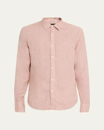 Vince Men's Classic Micro-houndstooth Sport Shirt In Pink