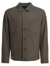 Vince Wool-blend Patch Pocket Overshirt In Gray