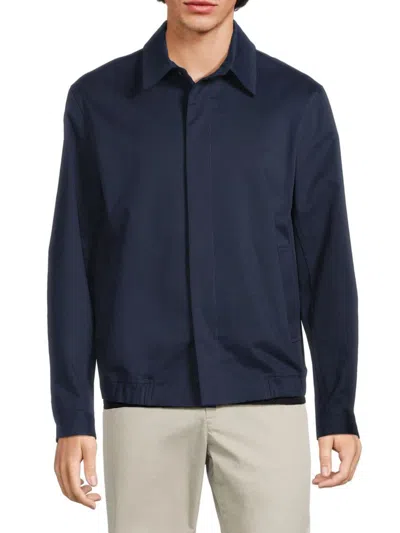 Vince Men's Cotton Bomber Jacket In Blue