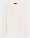 Vince Men's Cotton-cashmere Mesh Sweater In Optic White