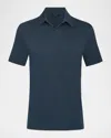 Vince Men's Cotton Knit Johnny Collar Polo Shirt In Blue