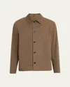 Vince Men's Cotton-linen Utility Chore Jacket In Brown