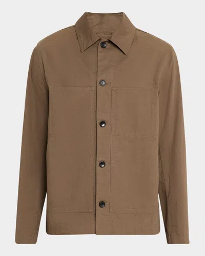 VINCE MEN'S COTTON-LINEN UTILITY CHORE JACKET