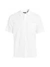 Vince Men's Cotton Poplin Button-front Shirt In Washed Optic White