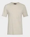 Vince Men's Cotton Thin Stripe Crewneck T-shirt In Neutral