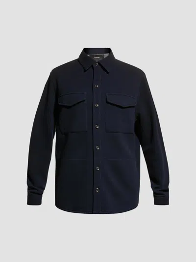 Vince Men's Cotton-blend Shirt Jacket In Blue