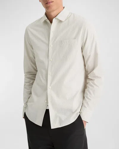 Vince Men's Crafton Striped Sport Shirt In Classic Cream/malbec