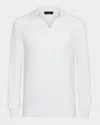 Vince Craftsman Open Collar Polo Sweater In Off White