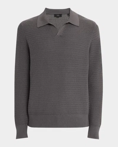 Vince Men's Craftsman Rib Sweater With Johnny Collar