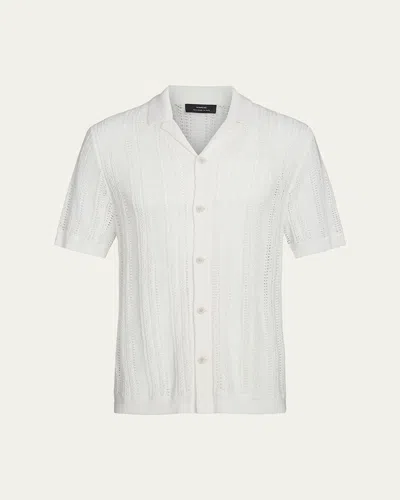 Vince Men's Crochet Cabana Shirt In White
