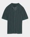 Vince Cabana Knit Button-up Shirt In Brown